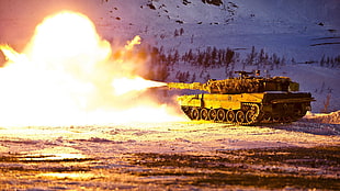 battle tank photo, military, tank, Norwegian Army, Leopard 2 HD wallpaper