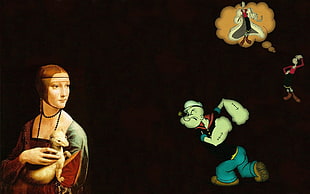 Popeye illustration, Popeye, cartoon