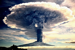 volcano eruption, volcano, eruptions, nature, sky