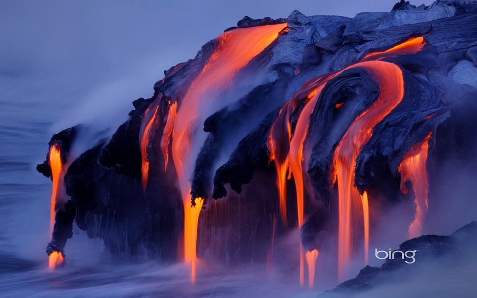 lava on inclined surface HD wallpaper