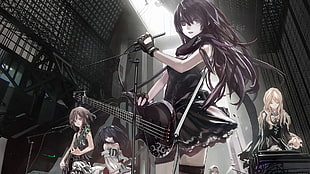 female  music band anime illustration