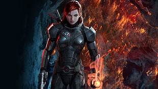 N7 character, Mass Effect, video game characters, Commander Shepard, video games HD wallpaper