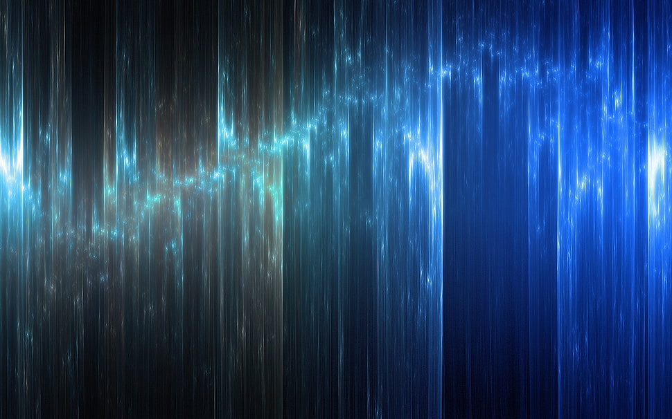 blue and teal waterfall effect artwork HD wallpaper