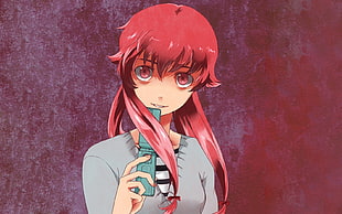 red haired woman anime character wallpapr