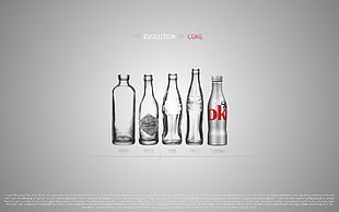 five clear coke bottles The Evolution of Coke illustration