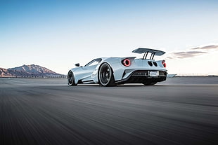 white sports coupe, Ford GT, Ford, car