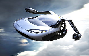 gray and black flying car photo