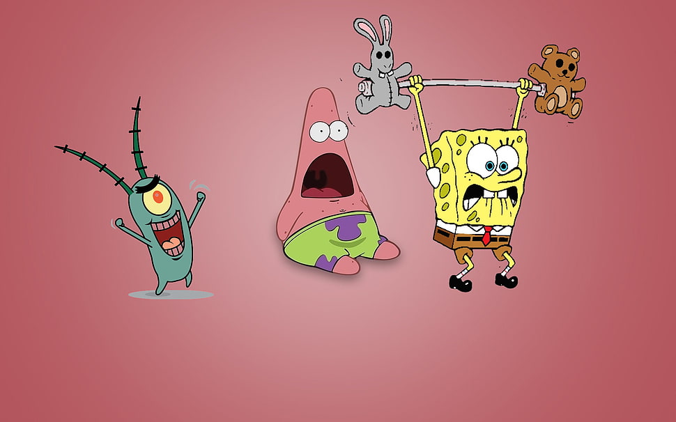 Download SpongeBob And Plankton Cool Robot Spatula Wallpaper  Wallpapers com