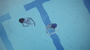swimming pool illustration, Life Is Strange, Max Caulfield, Chloe Price