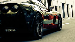 black coupe, car, USA, Corvette, Chevrolet Corvette