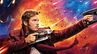 Chris Pratt as Star Lord, Guardians of the Galaxy Vol. 2, Marvel Cinematic Universe, Star Lord, Guardians of the Galaxy HD wallpaper