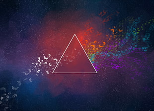 Triangle and Galaxy digital wallpaper