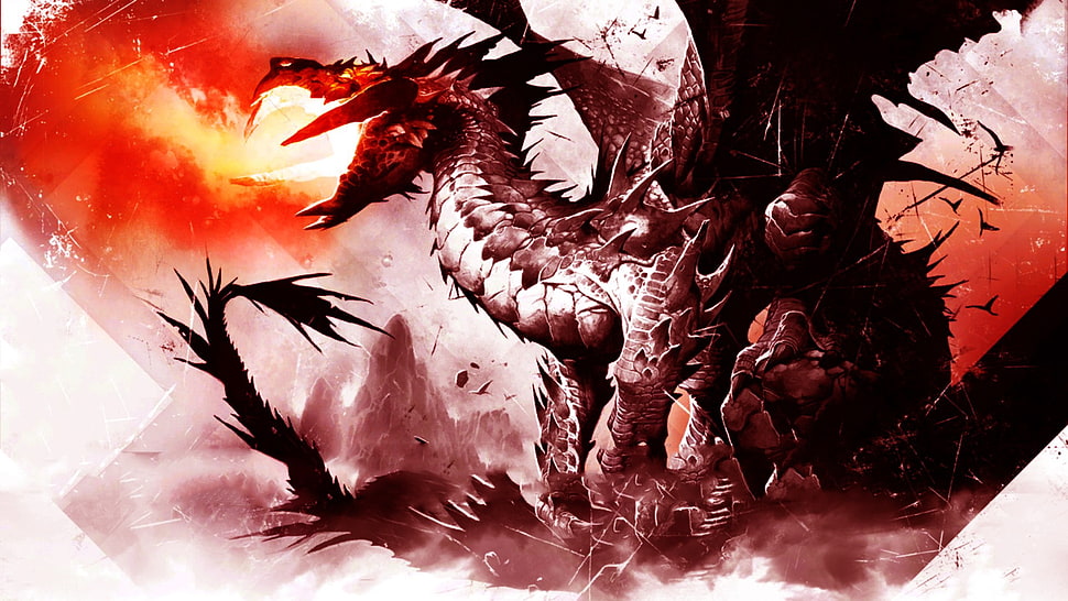 Magic: The Gathering, dragon, fire, magic HD wallpaper
