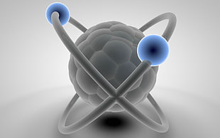 gray and blue atom illustration