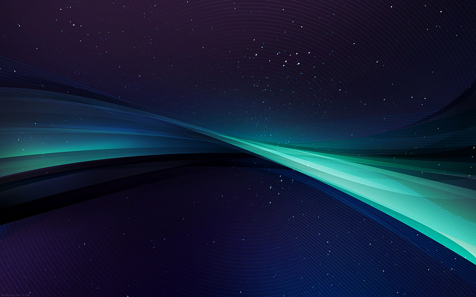 teal and blue wallpaper, simple background, abstract, waveforms, digital art HD wallpaper