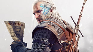 The Wincher Geralt, Geralt of Rivia, artwork, video games, The Witcher 3: Wild Hunt
