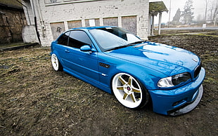 blue coupe, car, BMW M3 E46, tuning, vehicle