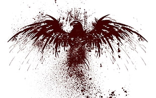 brown eagle wallpaper, eagle, blood, artwork, paint splatter
