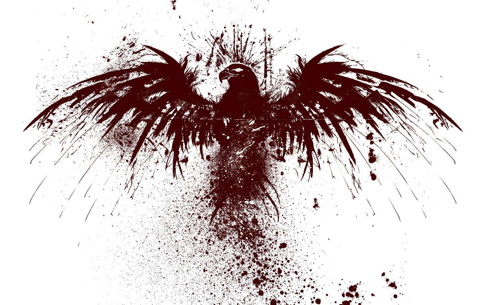 brown eagle wallpaper, eagle, blood, artwork, paint splatter