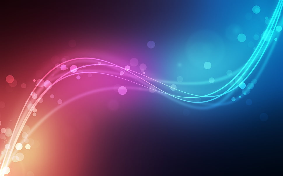 blue, purple, and brown bokeh lights wallpaper, abstract, simple background, colorful, waveforms HD wallpaper