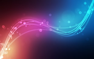 blue, purple, and brown bokeh lights wallpaper, abstract, simple background, colorful, waveforms