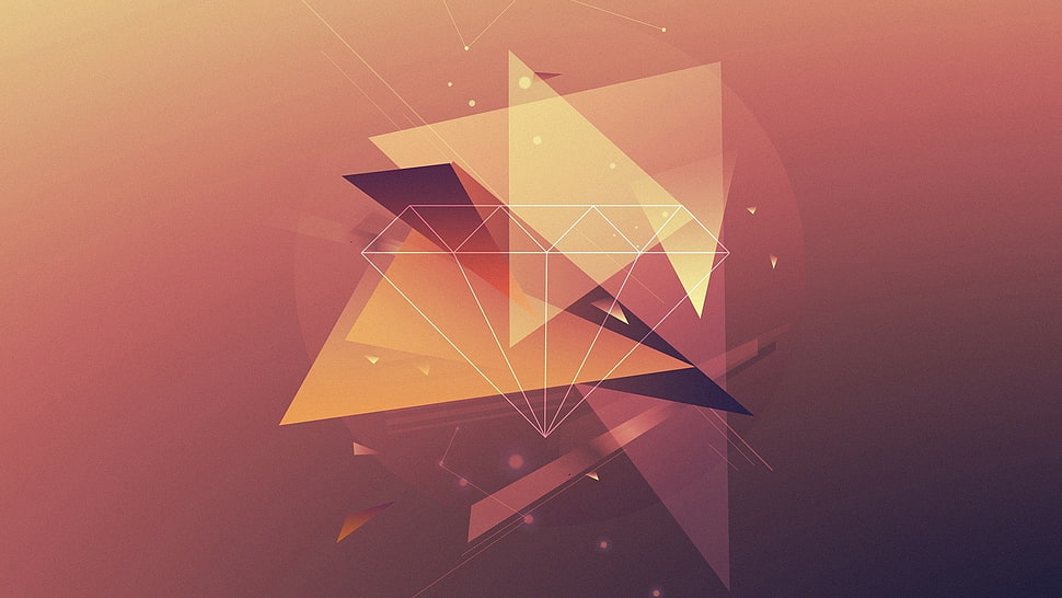 diamond illustration, symmetry, space HD wallpaper
