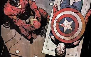 Captain America and Iron-Man Civil War comic book HD wallpaper