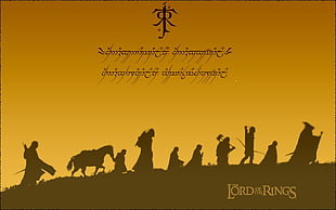 The Lord of the Rings wallpaper, The Lord of the Rings, The Lord of the Rings: The Fellowship of the Ring, yellow background, movies