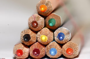 color pencil lot, macro, colorful HD wallpaper
