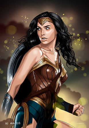 Wonder Woman, illustration, artwork, DC Comics HD wallpaper