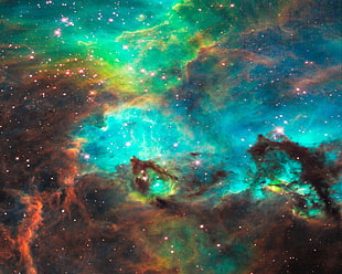 multicolored abstract painting, space, nebula, stars, space art HD wallpaper