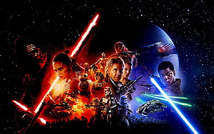 Star Wars poster, Star Wars, Star Wars: The Force Awakens, dark HD wallpaper