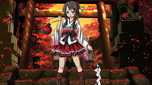 kimono dressed girl anime character HD wallpaper
