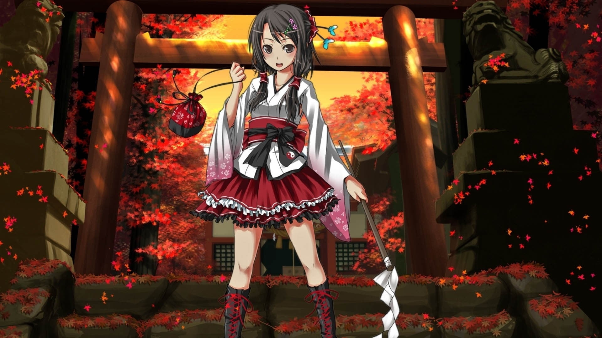kimono dressed girl anime character
