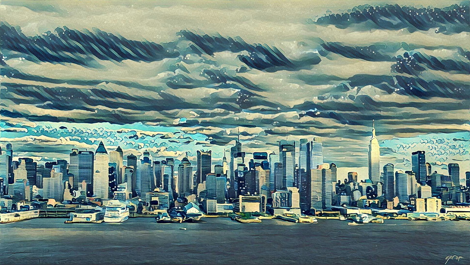 New York city painting HD wallpaper