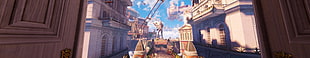 gray painted building, BioShock Infinite, video games, BioShock