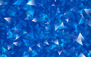blue and white wallpaper, abstract, blue, triangle HD wallpaper