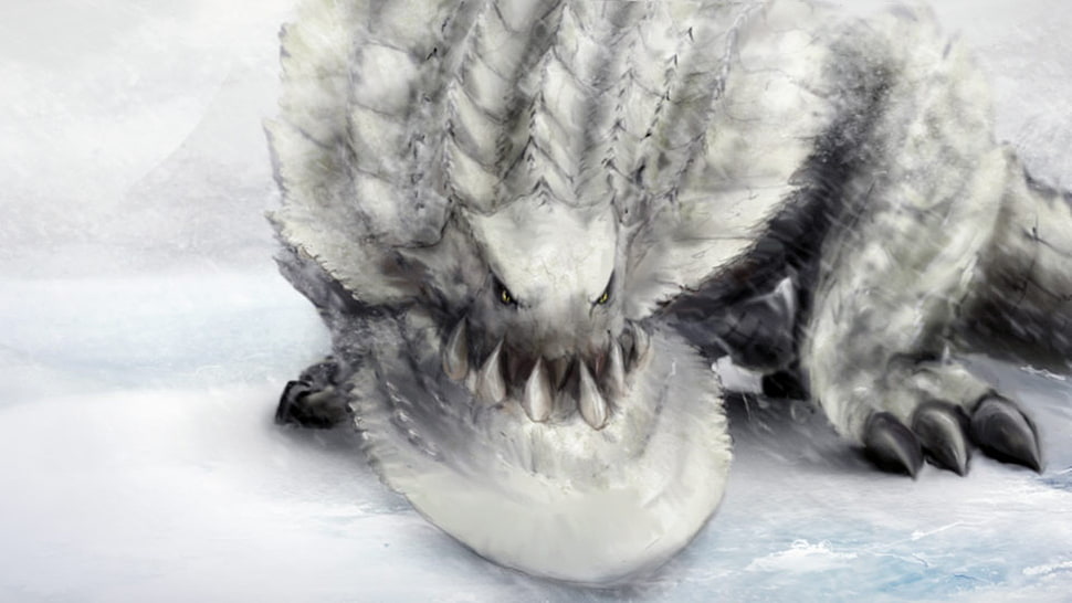 gray dragon illustration, Monster Hunter, Ukanlos HD wallpaper