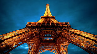 Eiffel Tower, Paris, Eiffel Tower, Paris, worm's eye view, architecture