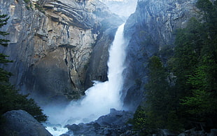 water fall timelapse photography HD wallpaper