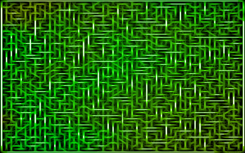green and black abstract painting, pattern, abstract, Fractalius HD wallpaper