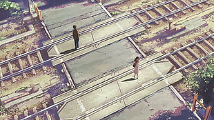 black metal framed glass top table, 5 Centimeters Per Second, anime
