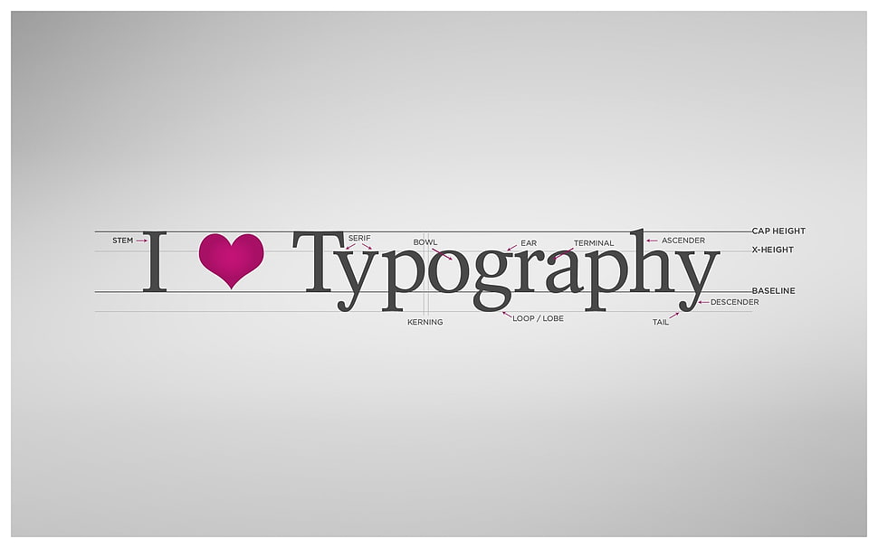 I Love Typography text, simple, typography, artwork, white HD wallpaper