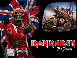 Iron Maiden poster, Iron Maiden, heavy metal, British, Trooper HD wallpaper