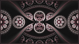 black and pink floral digital poster