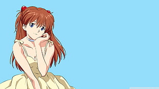 Neon Evangelion female character, Neon Genesis Evangelion, Asuka Langley Soryu, anime, simple background