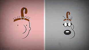 two character head collage, hero, Nickelodeon, Blo0p, minimalism