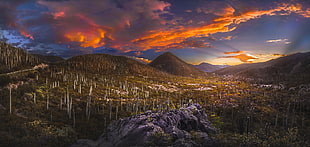 aerial photography grass valley, nature, landscape, sunset, desert HD wallpaper