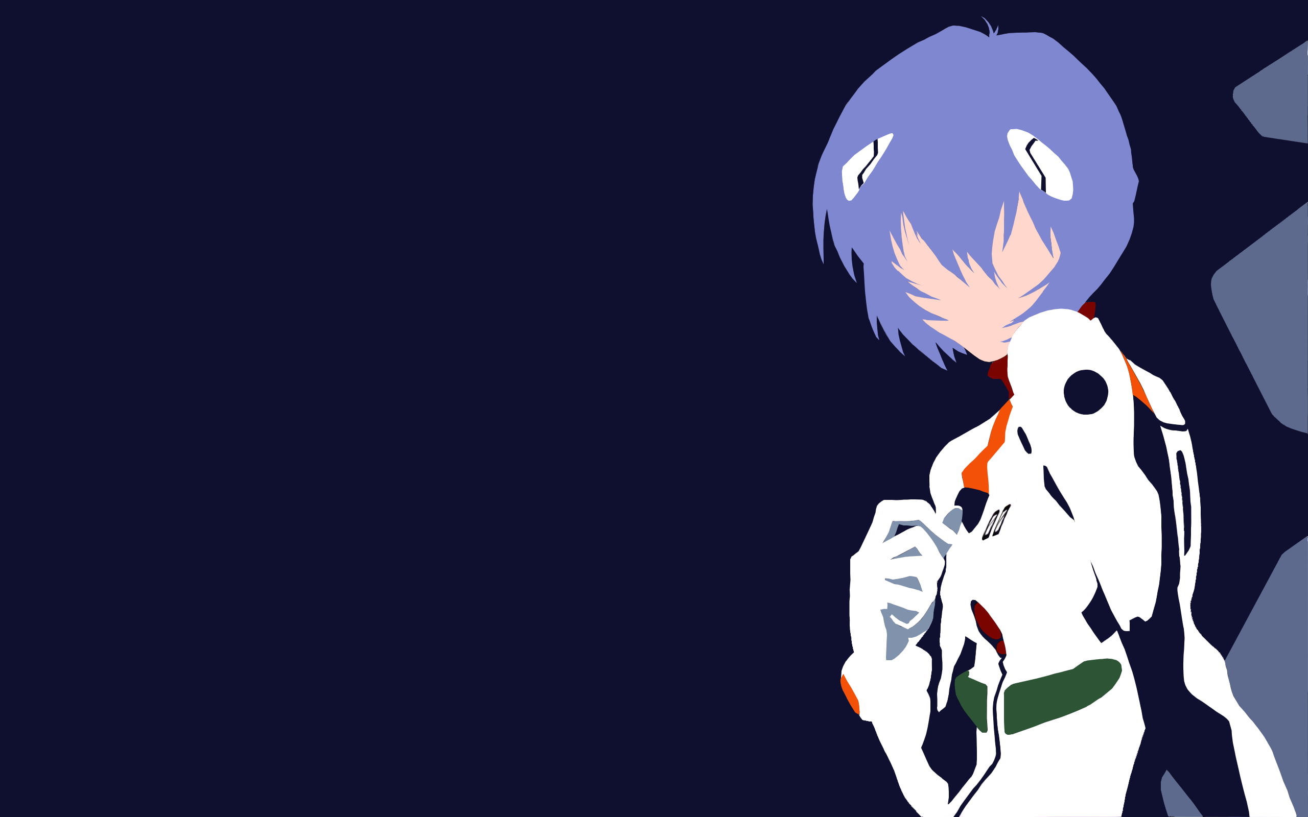 purple haired person illustration, Ayanami Rei, minimalism, Neon Genesis Evangelion