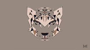 tiger logo, abstract, minimalism, artwork